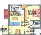 Grundriss der Wohnung - 