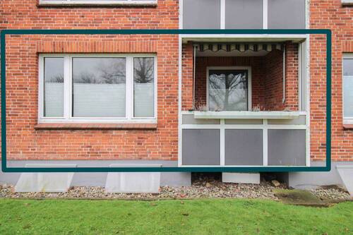 Loggia und Wohnzimmerfenster - 2-Zimmer Eigentumswohnung mit Loggia in Uni-Nähe