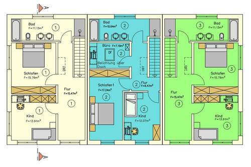 OG - Reihenmittelhaus mit 107,60 m² in Cham / Windischbergerdorf zum Kaufen