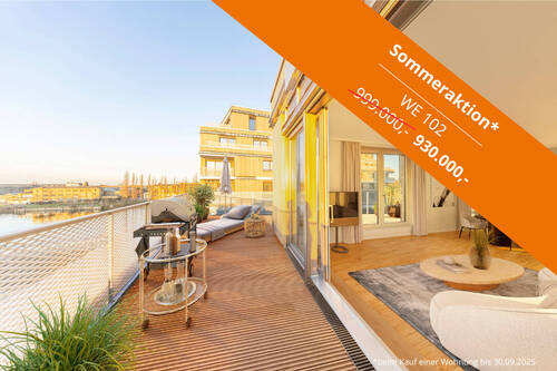 Sommeraktion WE 102 - *Sparen Sie 69.000€* Großzügige 2 Zimmer im Penthouse mit 2 Terrassen und Blick auf die Spree.