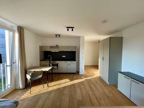 Wohnbereich - Ab sofort! Helle, möblierte 1-Zimmer-Wohnung mit Balkon!