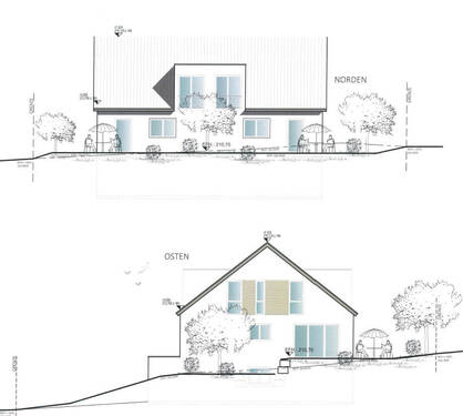 Plan DHH Ostansicht - Grundstück in Weißbach