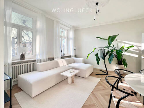 Wohnzimmer - 3 Zimmer Etagenwohnung zur Miete in Augsburg