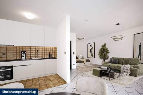 Wohnbereich Einrichtungsbeispiel - Etagenwohnung mit 46,50 m&sup2; in Düsseldorf / Angermund zum Kaufen