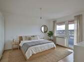 OG: Schlafzimmer mit Balkon (Visualisierung) - 