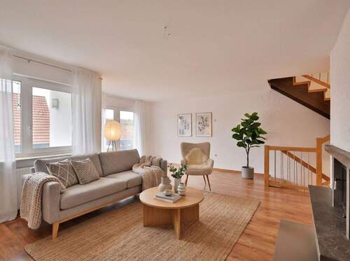 EG: Heller Wohnbereich (Visualisierung) - 6 Zimmer Doppelhaushälfte zum Kaufen in Weissach