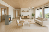Wohnzimmer - Einrichtungsbeispiel (KI-generiert) - Einfamilienhaus mit 187,00 m² in Wiesenbach zum Kaufen