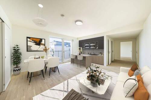 Einrichtungsbeispiel Wohn- und Essbereich - Etagenwohnung mit 70,90 m&sup2; in Berlin zum Kaufen