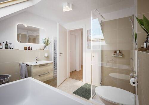 Badezimmer - 4 Zimmer Doppelhaushälfte zum Kaufen in Wegberg