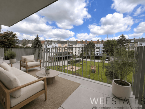 Balkon - Möblierungsbeispiel - Etagenwohnung mit 108,70 m&sup2; in Düsseldorf zur Miete