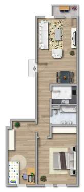 60,95 3_RWE möbliert - 3 Zimmer Etagenwohnung in Gotha