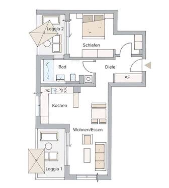 Mein Zuhause - 2 Zimmer Etagenwohnung zum Kaufen in Nürnberg