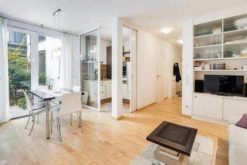 Ess-Kochbereich - Raumwunder im Museumsviertel: Perfekt geschnittenes City-Apartment im Herzen der Stadt