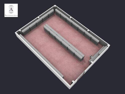 3D-Hallenansicht - 