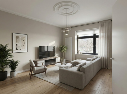 Wohnzimmer Erdgeschoss (KI-Visualisierung) - 