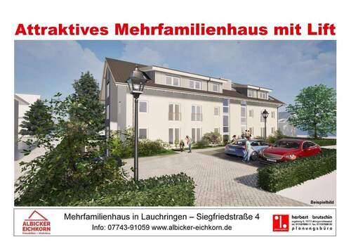 Bild 1 - Grenznahe 3 Zi. EG mit Terrasse ca. 95 m² - Wohnung 3 - Siegfriedstr. 4, 79787 Lauchringen - Neubau KFW40
