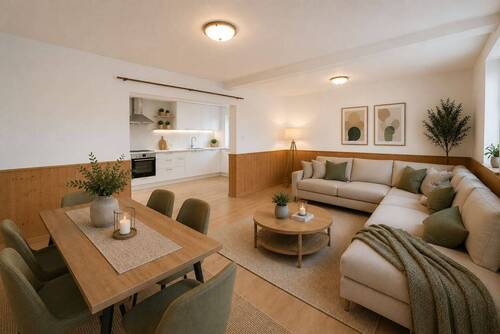 Wohn- und Essbereich visuell - 5 Zimmer Einfamilienhaus zum Kaufen in Mosbach