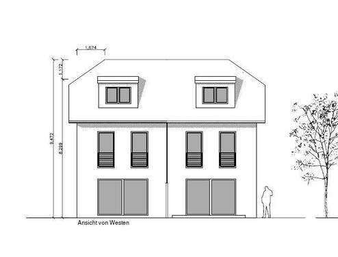 Ansicht West.jpg - Doppelhaushälfte in Bestlage Dachau, direkt an der Amper H3