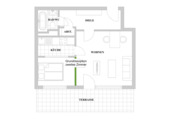 Option 2-Zimmer-Grundriss - 