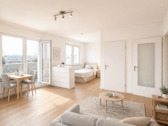 Schlafbereich - halboffen - 2 Zimmer Etagenwohnung in Düsseldorf
