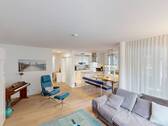 Ansicht VI: Wohn- und Esszimmer mit offenem Küchenbereich - 