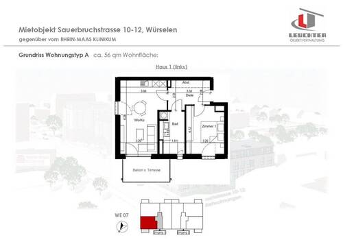 Grundriß Wohnungseinheit WE 07 - 