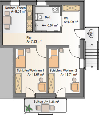 Grundriss - neu sanierte 3-Raum Wohnung ab September 2025 zu vermieten