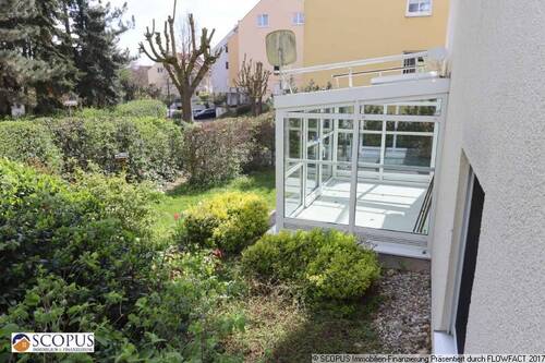 Blick auf den Wintergarten-Garten - 2 Zimmer Etagenwohnung in Meißen