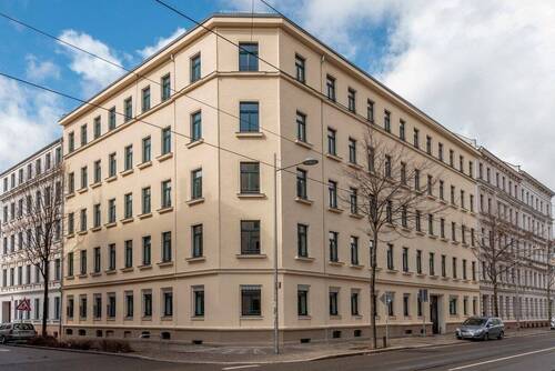 Hausfront - Etagenwohnung mit 61,40 m² in Leipzig zur Miete