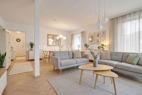 Wohn- und Essbereich (KI-Visualisierung) - 3 Zimmer Etagenwohnung in Kaltenkirchen