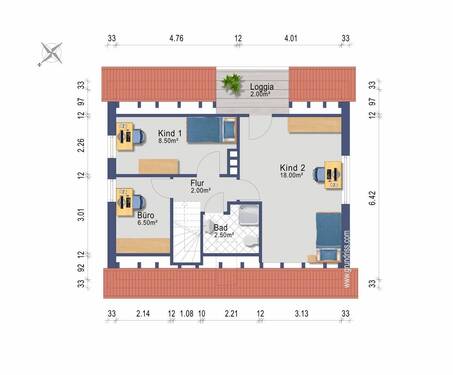 Dachgeschoss (Darstellung und Maßangaben sind ohne Gewähr) - 