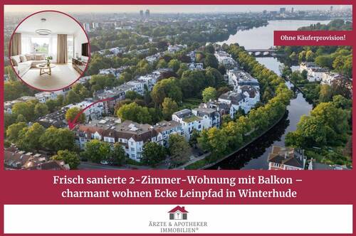Ärzte & Apotheker Immobilien - Sanierte 2-Zimmer-Wohnung mit Balkon - charmant wohnen Ecke Leinpfad in Winterhude