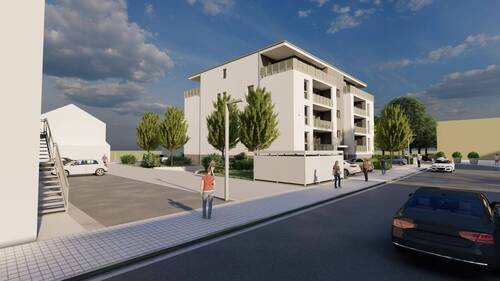 Straßenansicht Eingansbereich - Saarlouis Astrapark! 1.OG! 3- Zimmer Wohnung mit Loggia! KfW 40! Top Ausstattung! 19 WE!