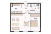 Grundriss - 2 Zimmer Etagenwohnung zur Miete in Dresden