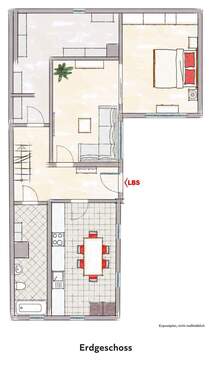 Erdgeschoss - 7 Zimmer Doppelhaushälfte in Netphen