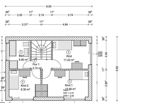 1.Obergeschoss - Einfamilienhaus mit 118,00 m² in Berg zum Kaufen