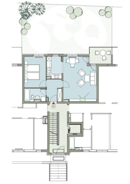 Grundriss - Neu sanierte 2-RW mit Terrasse und Garten zu vermieten!