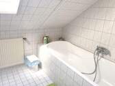 Bad mit Wanne und Fenster - 