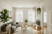 Wohnzimmer - Staging - Sanierte, sonnige 2-Zimmer-Altbauwohnung mit Balkon im Rudolfkiez