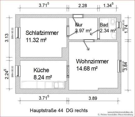 Hauptstrße 44 DG rechts 41 m2 - 