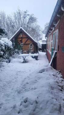 Südterrasse mit Gartenhaus - 7 Zimmer Einfamilienhaus in Moisburg