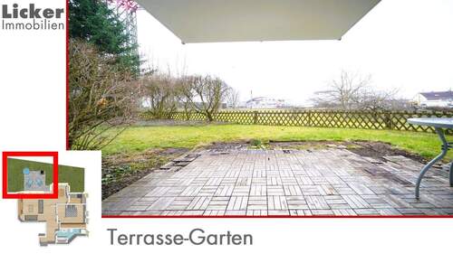 Terrasse-Garten - 2 Zimmer Etagenwohnung zum Kaufen in Winnenden