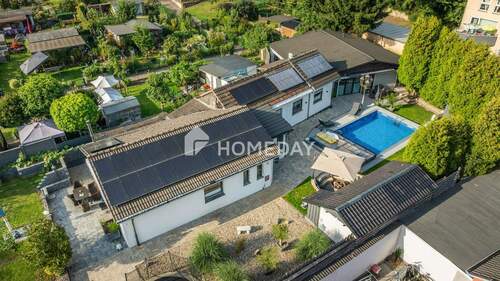 Außenansicht Drohne 3 - Zwei exklusive Einfamilienhäuser mit Pool, Sauna und außergewöhnlicher Ausstattung