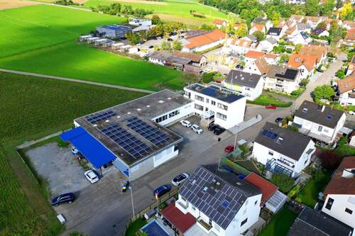 Drohnenansicht Süd-Ost - Lukratives Gewerbeanwesen mit wohnwirtschaftlicher Nutzung und viel Potenzial in Bittenfeld