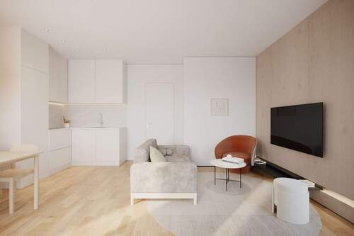 Ref. Visualisierung Wohnen/ Kochen/ Essen - Etagenwohnung mit 35,90 m&sup2; in Leipzig zum Kaufen