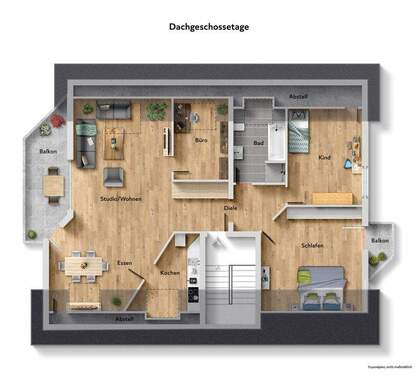 Dachgeschossetage - Kapitalanlage - 3 Zimmer Etagenwohnung zum Kaufen in Gelnhausen