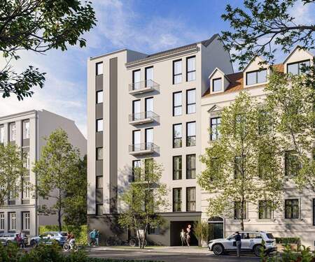 Visualisierung Gebäudeansicht - IHR NEUES ZUHAUSE IN EUTRITZSCH Topmoderne Neubauwohnung mit Balkon