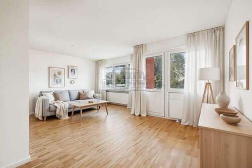 Digital möbliertes Wohnzimmer - Etagenwohnung mit 83,00 m&sup2; in Aachen zum Kaufen