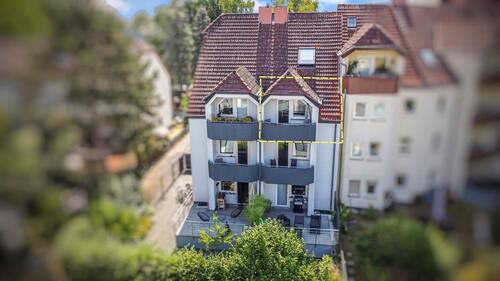 Rückansicht Gebäude Abendsonne - 