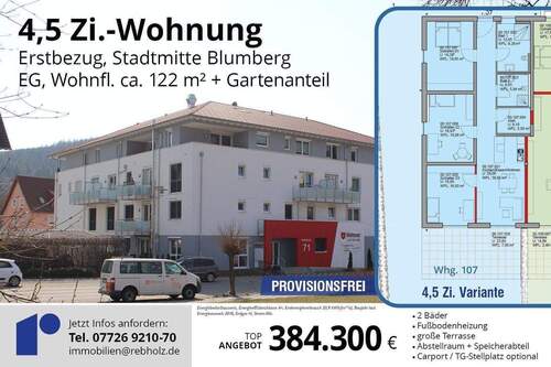Wohnungen Blumberg Whg107 01.JPG - Großzügige Wohnung mit großem Gartenanteil in Blumberg